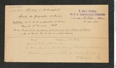 k.k. naturhistorisches Hofmuseum, Intendanzakten 1885-1896 (Hauer), Aktenzahl Z.450/1890, Seite 1